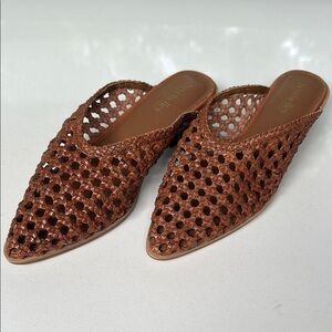 Seychelles Tan Woven Slip-On Mules